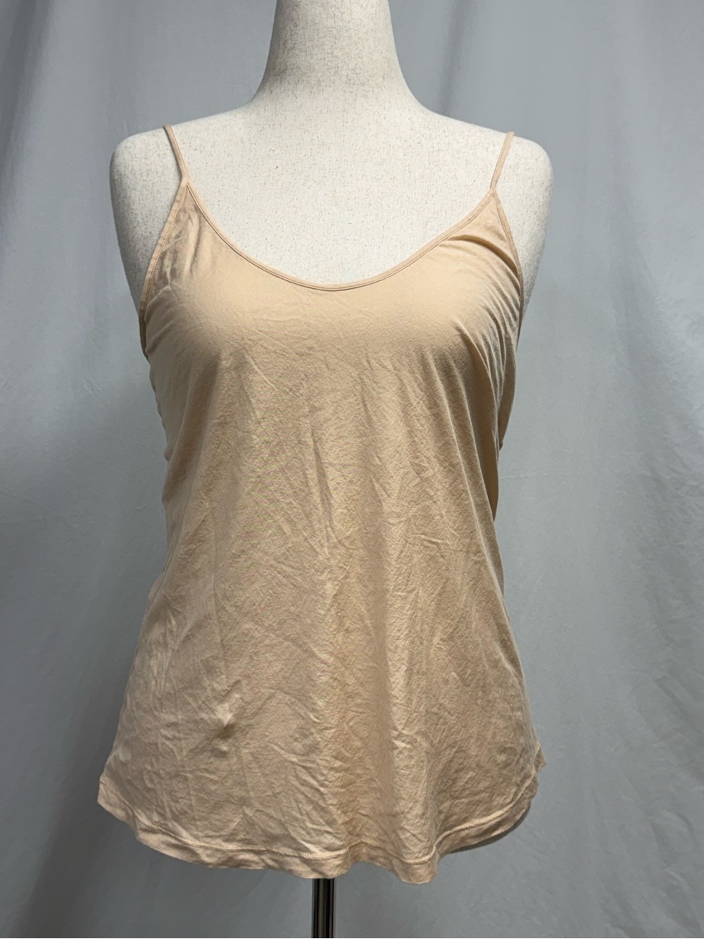 Skin Women's Lightweight Nude Beige Spaghetti Strap Cami 100% Pima Cotton